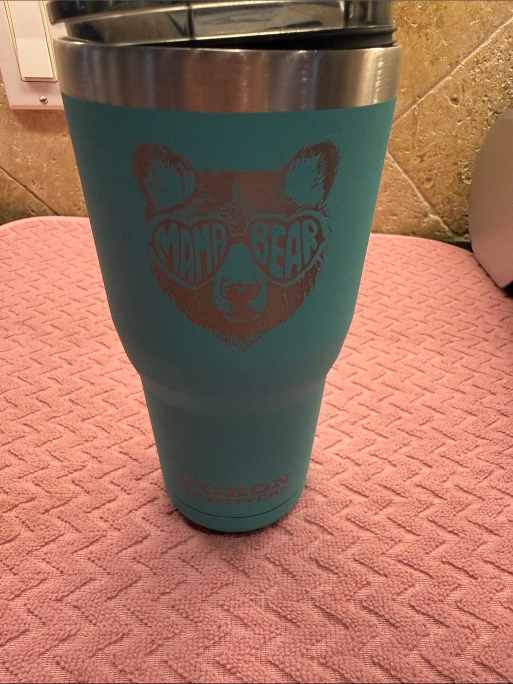 Teal Mama Bear Stainless Travel Tumbler